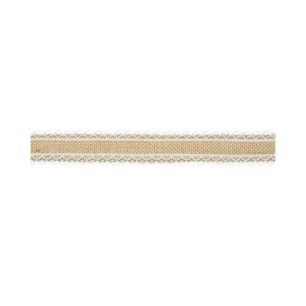 Jute tape with lace, 4 cm x 5 m