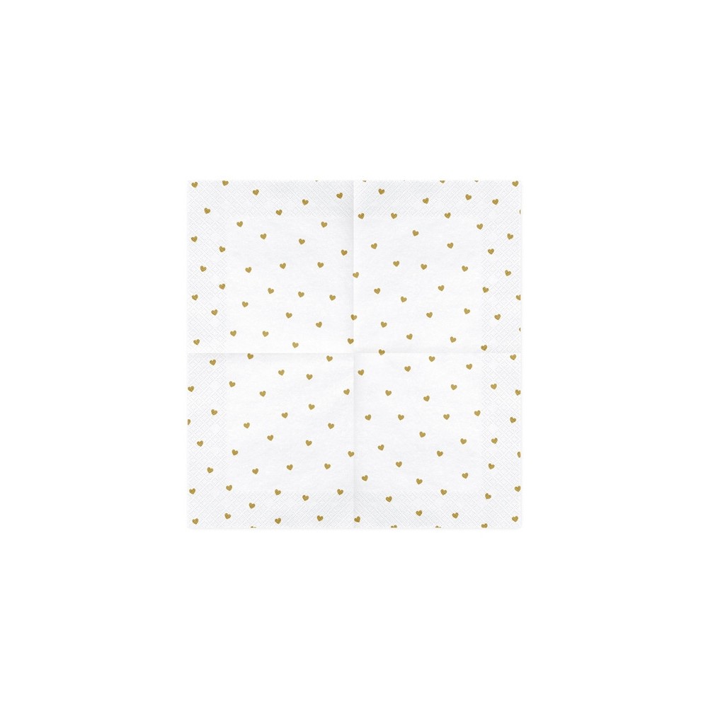 Decorative napkins, Hearts, golden print