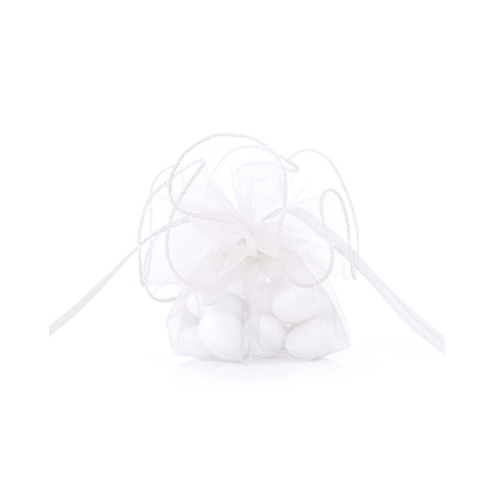 Woreczki z organzy dla gości - białe, 26 cm, 20 szt.