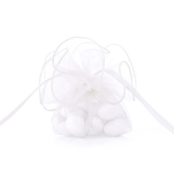 Organza pouches white 26 cm, 20 pcs