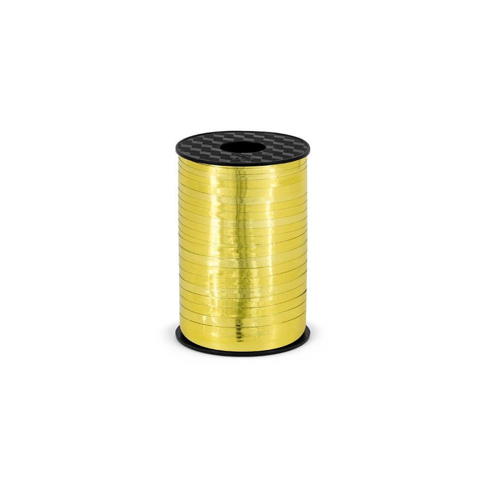 Wstążka plastikowa do balonów - złota metalizowana, 5 mm x 225 m