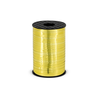 Plastic ribbon for balloons - metallized gold, 5 mm x 225 m