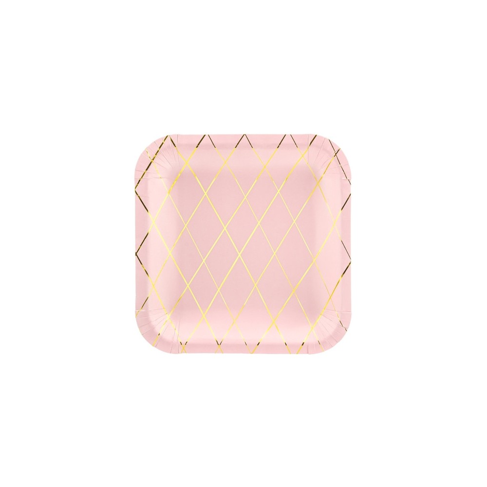 Plates - light pink, 20 x 20 cm, 6 pcs.