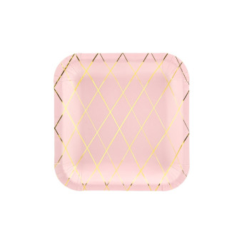 Plates - light pink, 20 x 20 cm, 6 pcs.