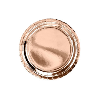 Round plates - rose gold, 23 cm, 6 pcs.