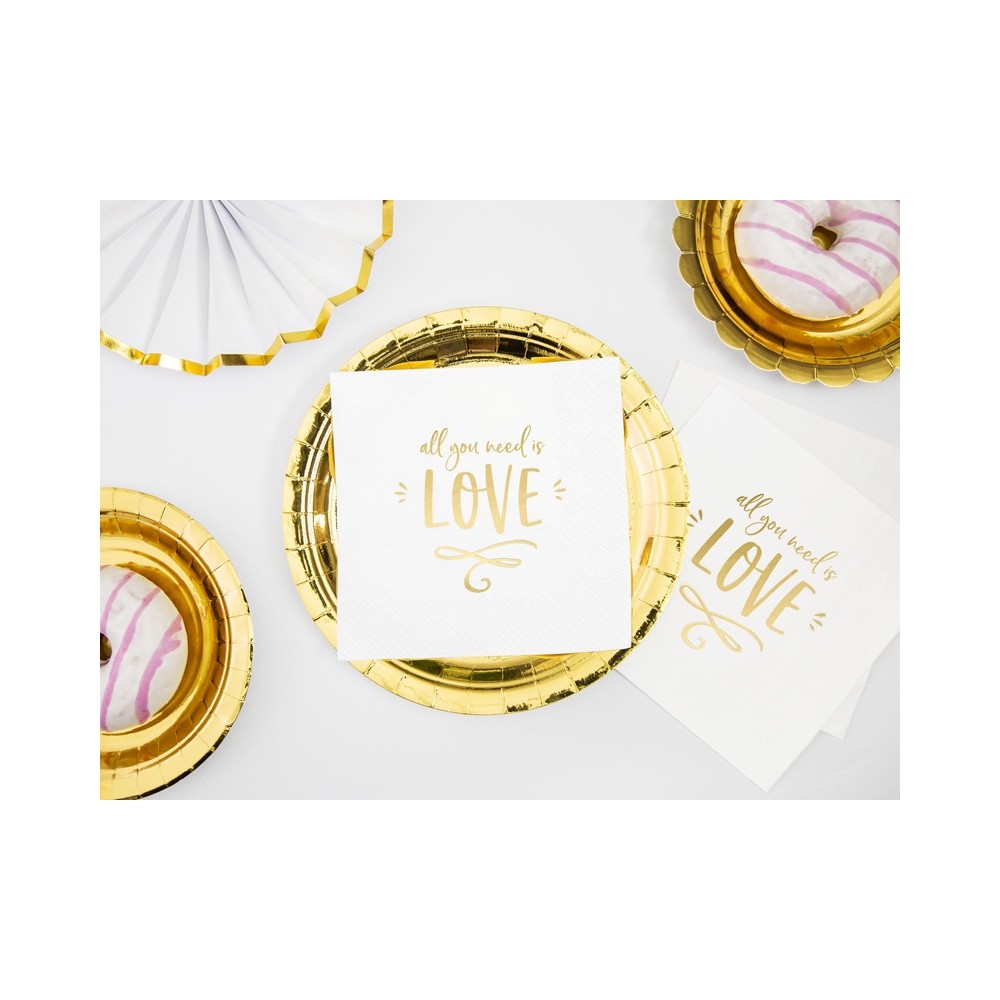 Round plates - gold, metallic, 18 cm, 6 pcs.