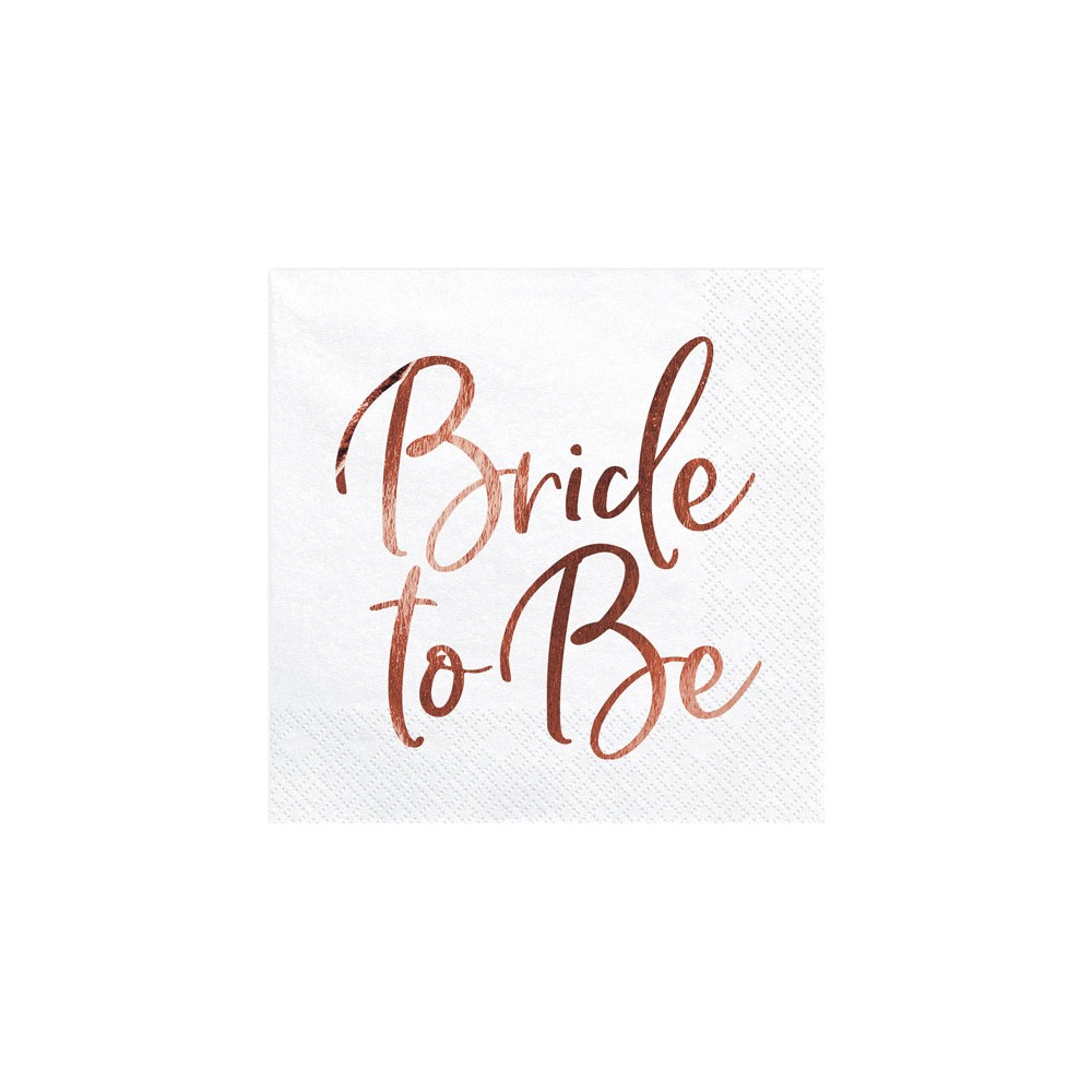 Decorative Bride to Be napkins - pink gold, 20 pcs.