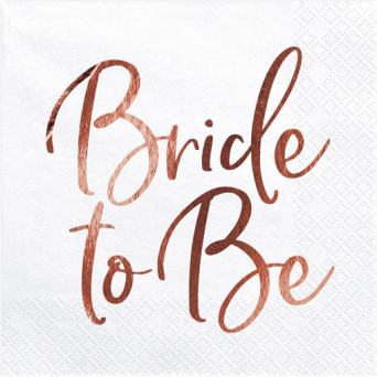 Decorative Bride to Be napkins - pink gold, 20 pcs.