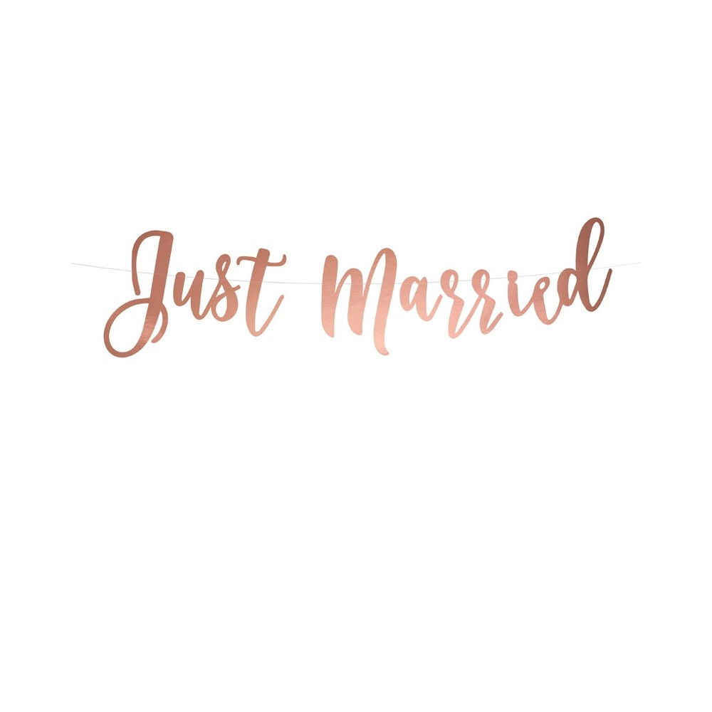 Baner Just Married - różowe złoto 77 cm