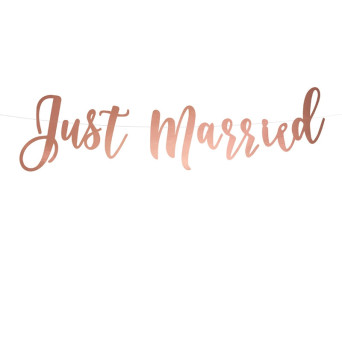 Baner Just Married - różowe złoto 77 cm