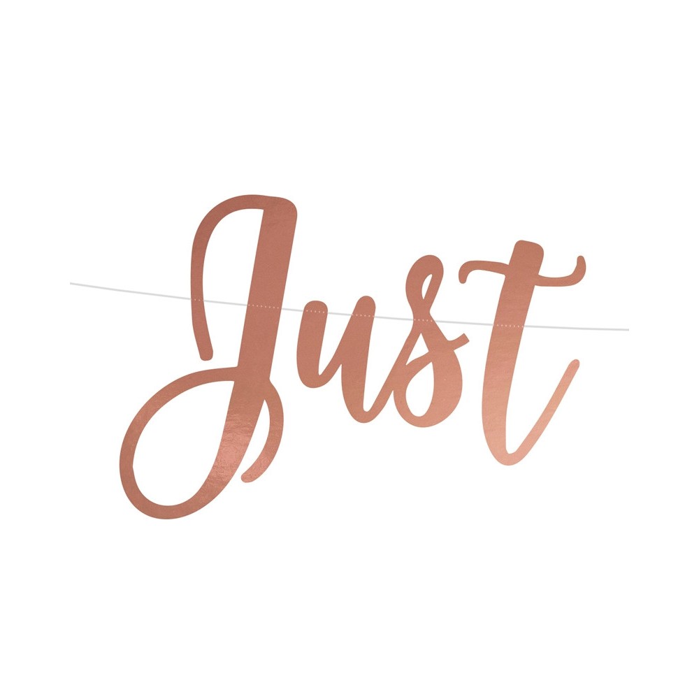 Baner Just Married - różowe złoto 77 cm