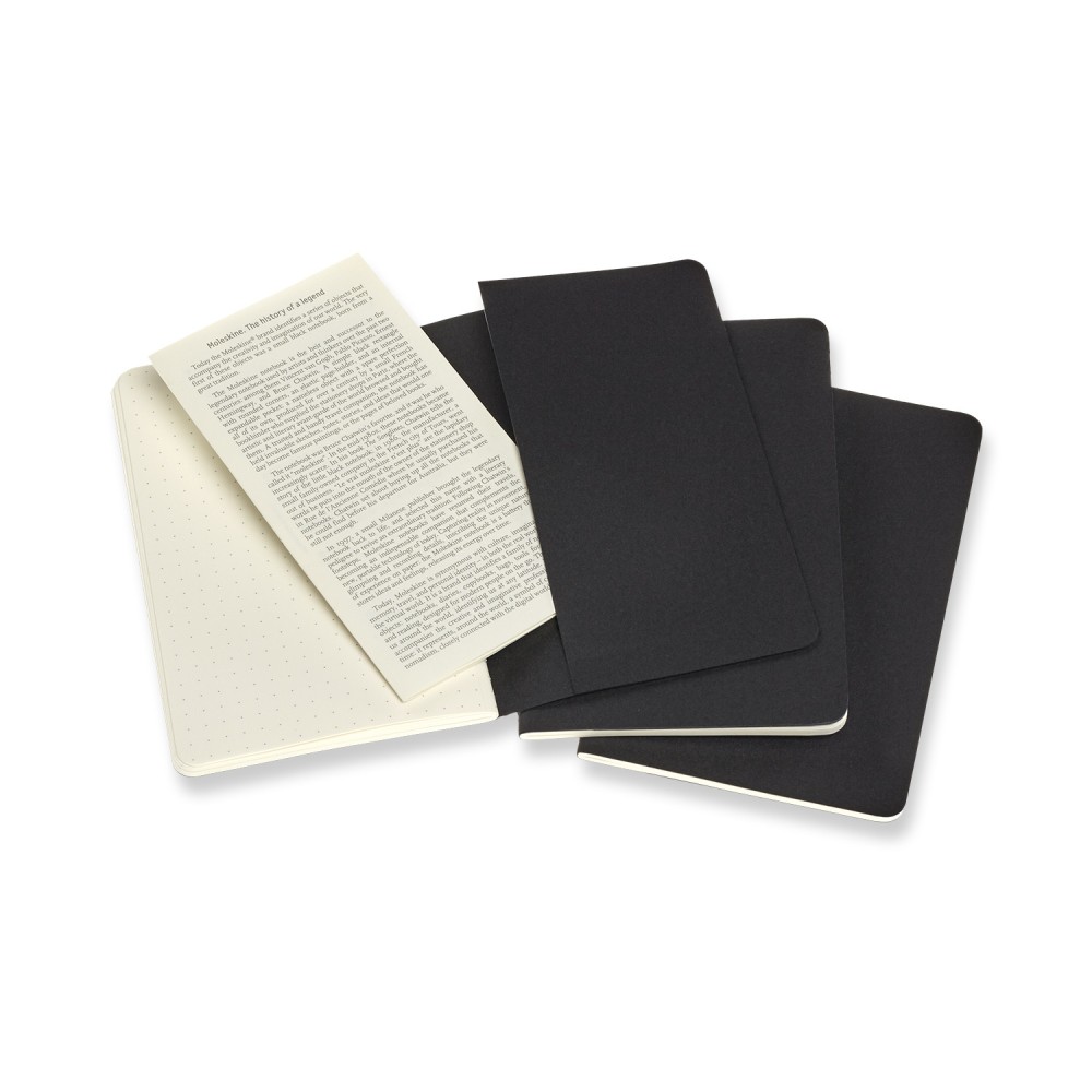 Cahier - Journal - Dotted Black - Pocket 3 pcs 70g/m2