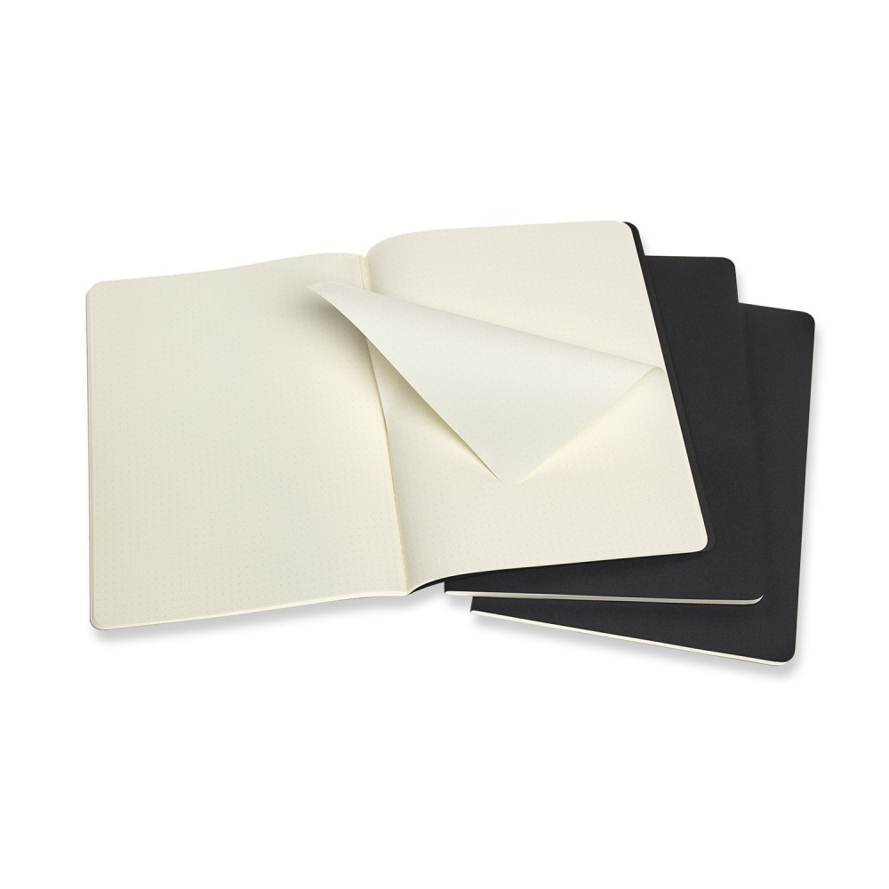 Zestaw notatników w kropki XL - Moleskine - czarne 3 szt.
