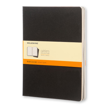 Notebook Moleskine Ruled Cahier Journals - Black - XL 3 pcs