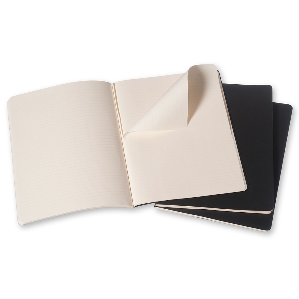 Notebook Moleskine Ruled Cahier Journals - Black - XL 3 pcs