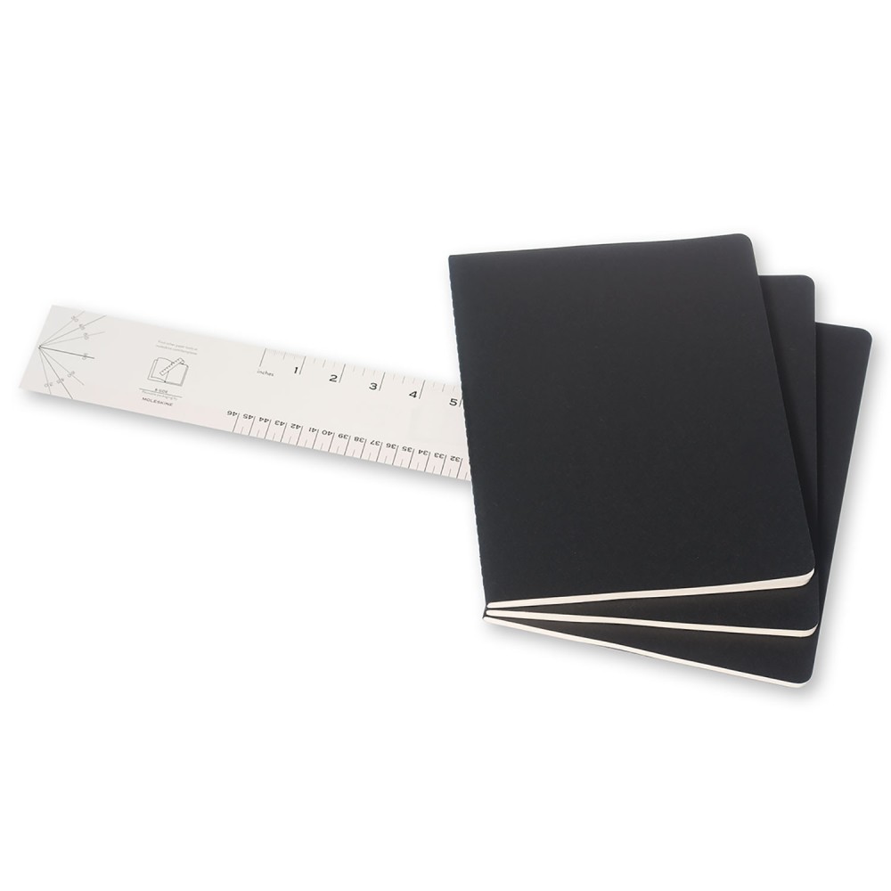Notebook Moleskine Ruled Cahier Journals - Black - XL 3 pcs