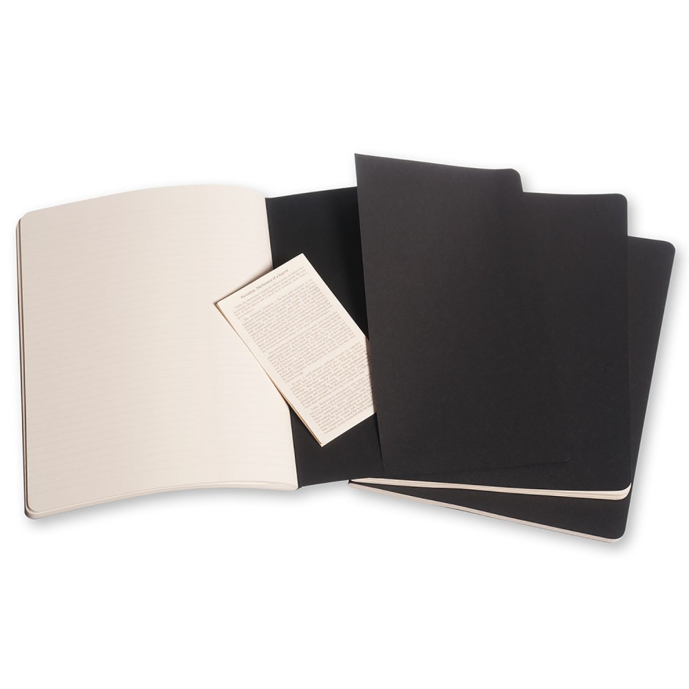 Notebook Moleskine Ruled Cahier Journals - Black - XL 3 pcs