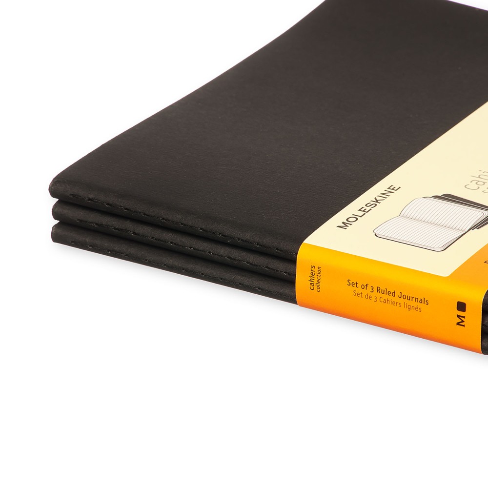 Notebook Moleskine Ruled Cahier Journals - Black - XL 3 pcs