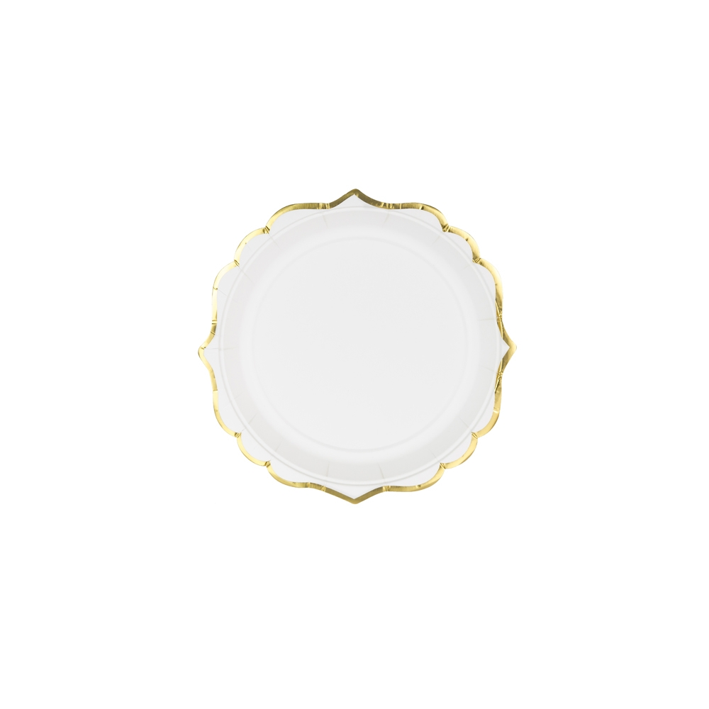 Plates - white and gold, 6 pcs.