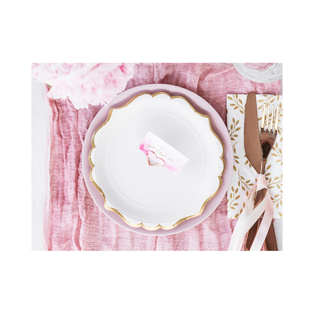 Plates - white and gold, 6 pcs.