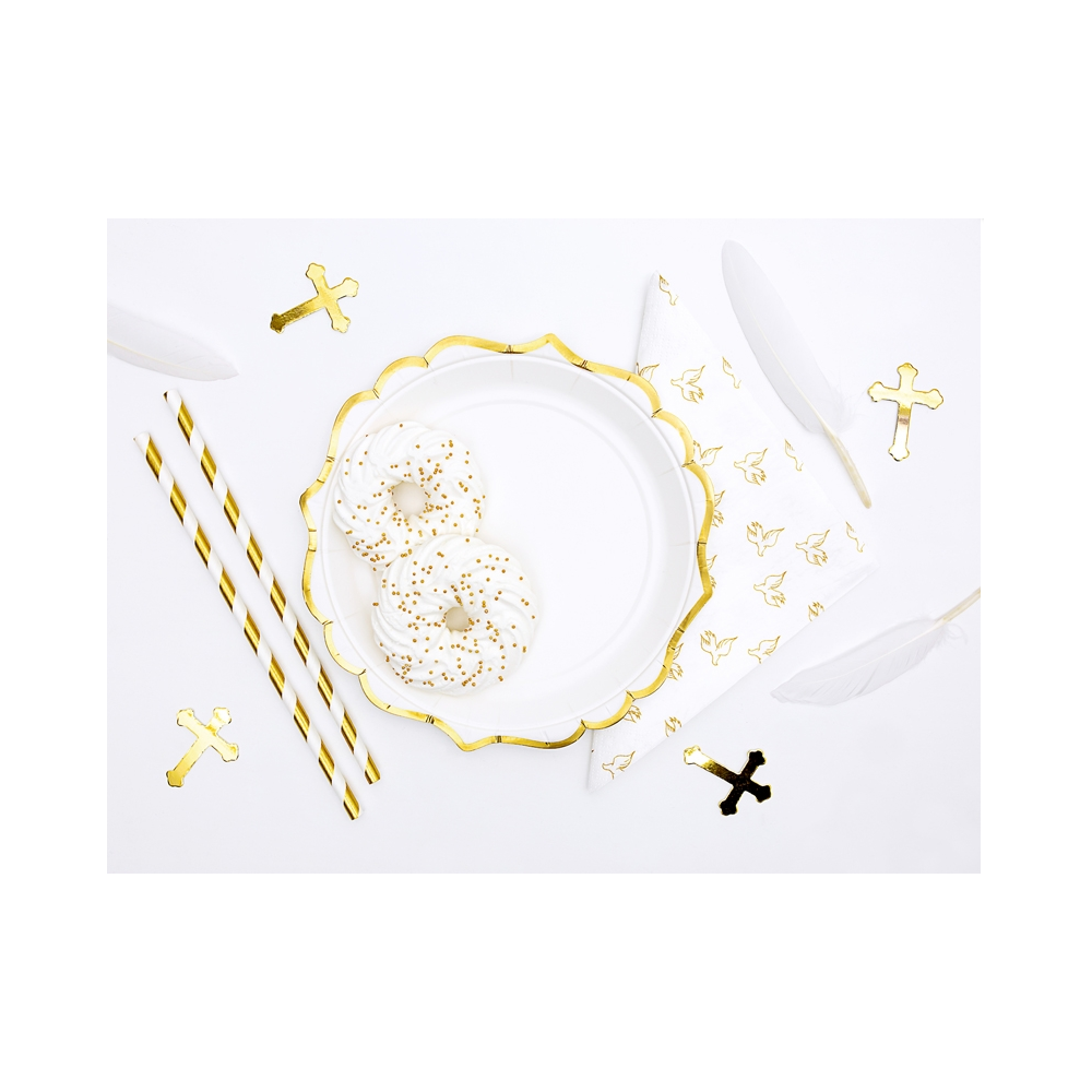 Plates - white and gold, 6 pcs.