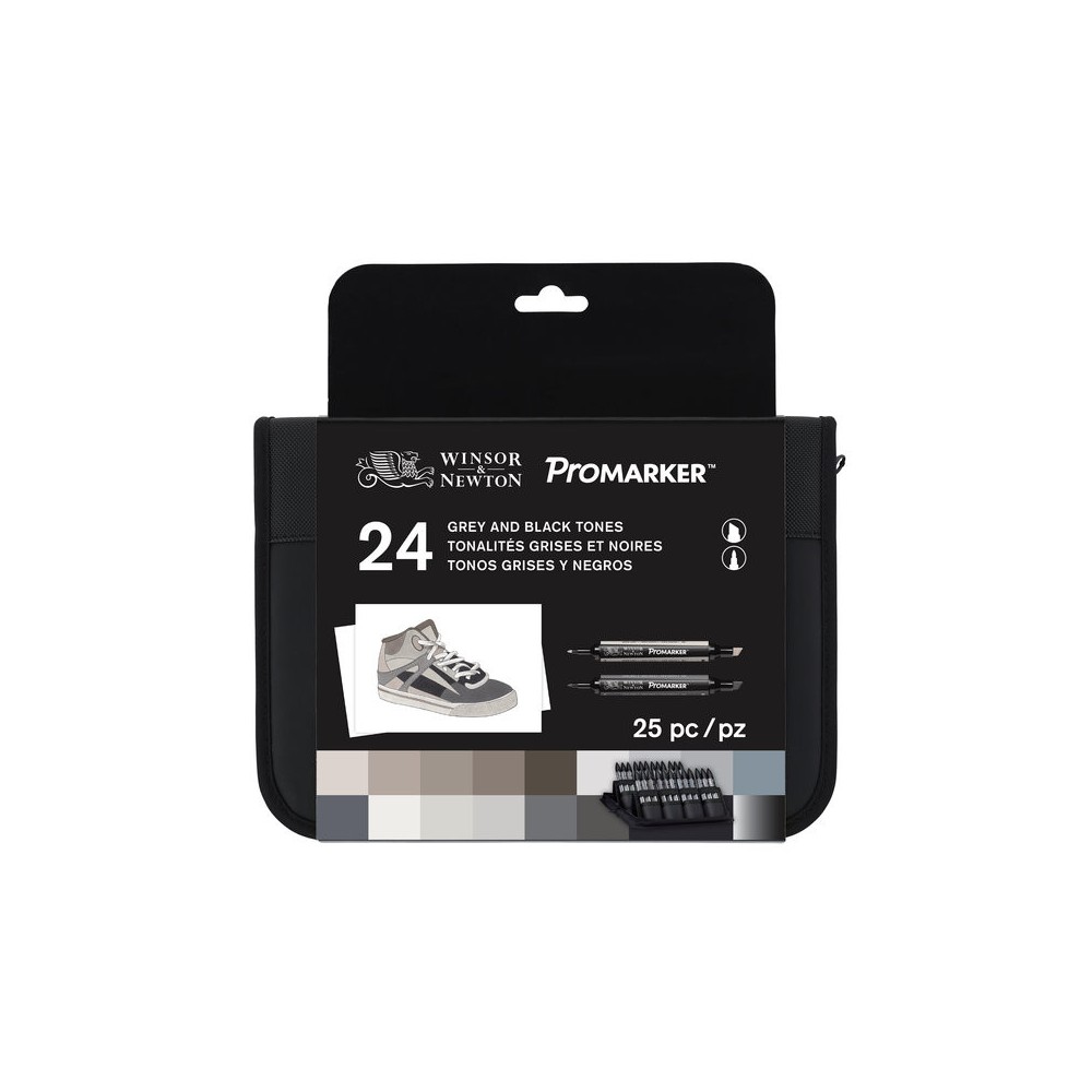 Promarker set black and grey tones - Winsor & Newton - 24 pcs.