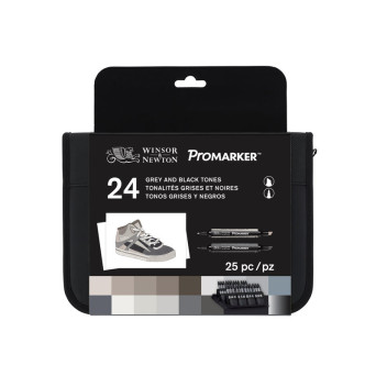 Zestaw Promarker - Winsor & Newton - Black & Grey, 24 szt.