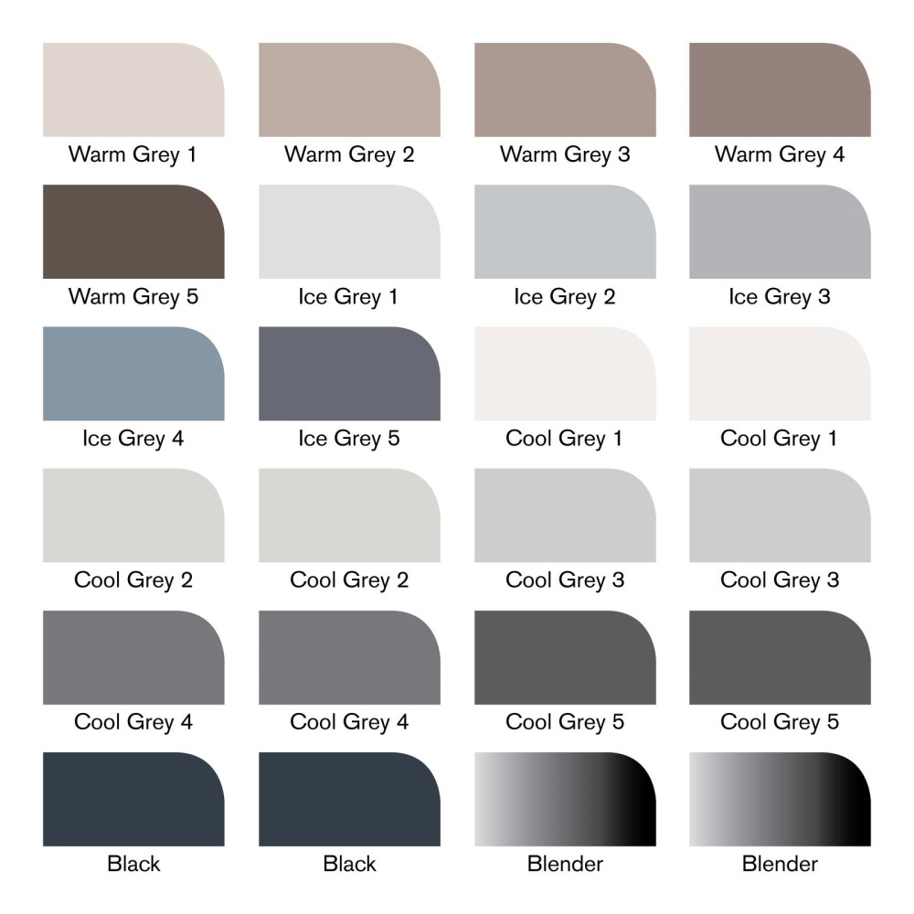 Promarker set black and grey tones - Winsor & Newton - 24 pcs.
