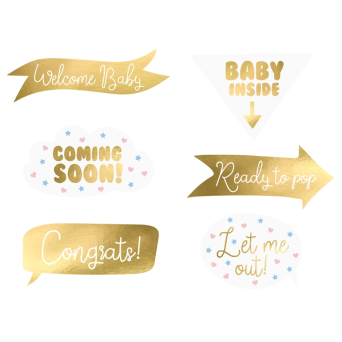 Rekwizyty do zdjęć Baby Shower - 6 szt.