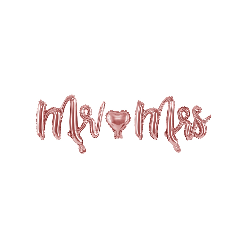 Foil balloon Mr & Mrs - rose gold, 69 x 125 cm