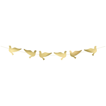 Garland Pigeons, golden - 86 cm