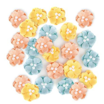 Paper flowers - pastel, 24 pcs