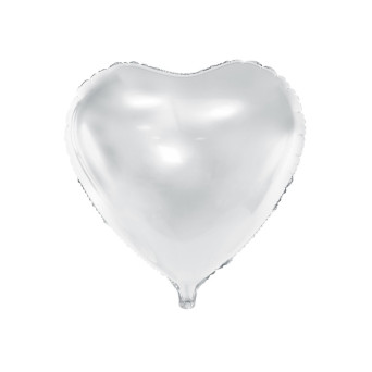 Foil balloon Heart - white, 35 cm