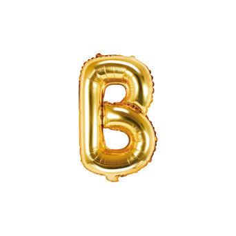 Foil balloon letter B - gold, 35 cm