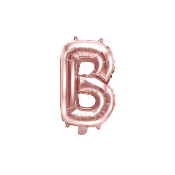 Foil balloon letter B - rose gold, 35 cm
