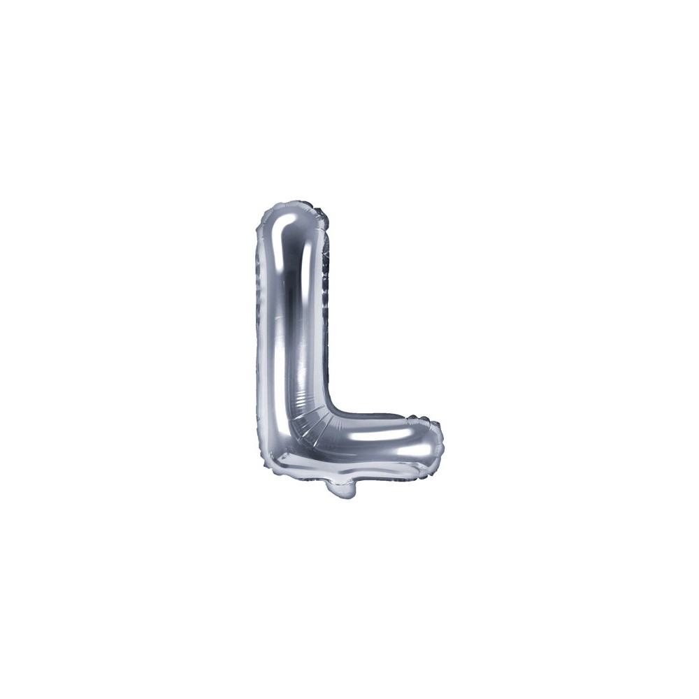 Foil balloon 35 cm Letter "L", silver
