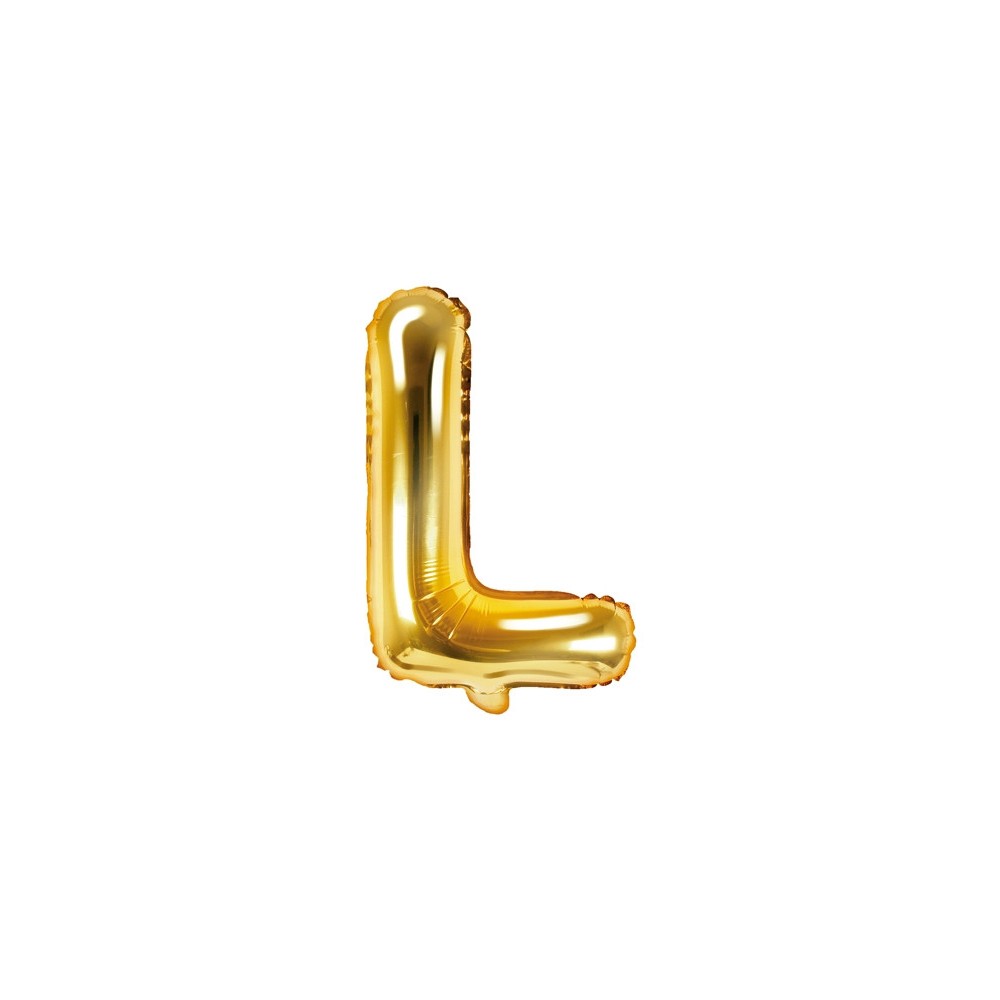 Balon foliowy litera L - złoty, 35 cm