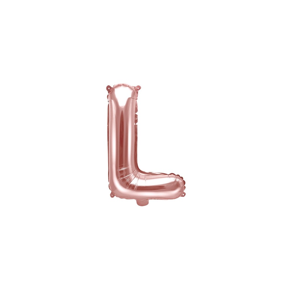 Foil balloon letter l - rose gold, 35 cm