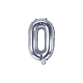 Balon foliowy litera O - srebrny, 35 cm