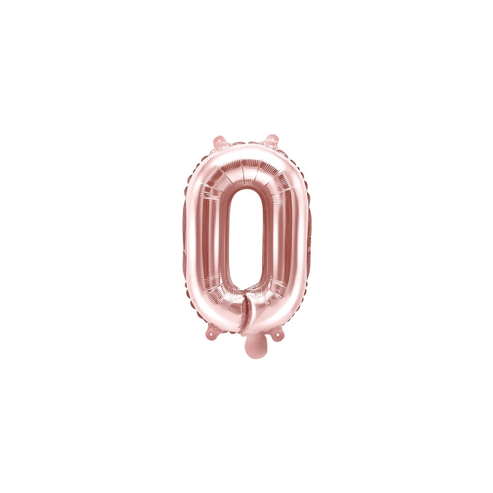 Foil balloon letter O - rose gold, 35 cm