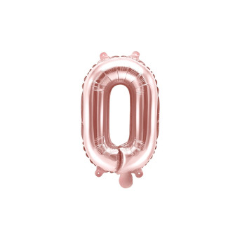 Foil balloon letter O - rose gold, 35 cm