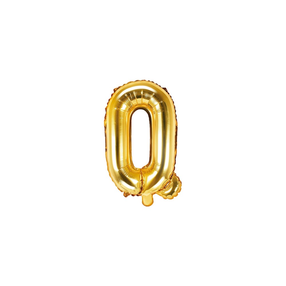 Foil balloon letter Q - gold, 35 cm