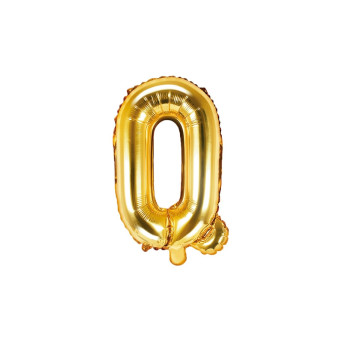 Foil balloon letter Q - gold, 35 cm