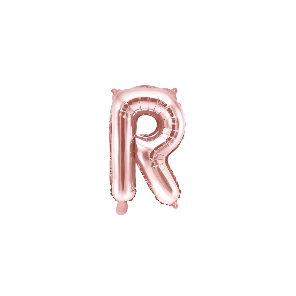Foil balloon letter R - rose gold, 35 cm