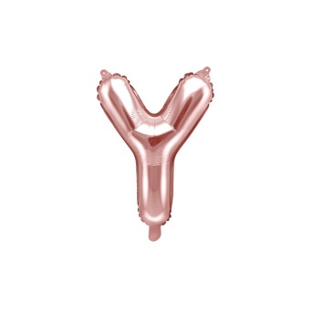 Foil balloon letter Y - rose gold, 35 cm