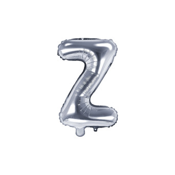 Foil balloon letter Z - silver, 35 cm