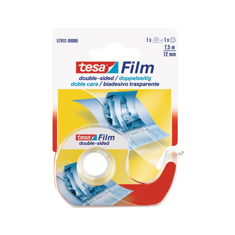 Taśma biurowa Tesafilm dwustronna - 7,5m x 12mm