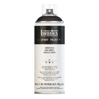 Farba akrylowa w spray'u - Liquitex - Carbon Black, 400 ml
