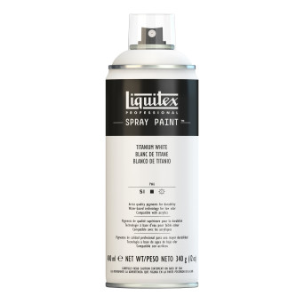 Farba akrylowa w spray'u - Liquitex - Titanium White, 400 ml