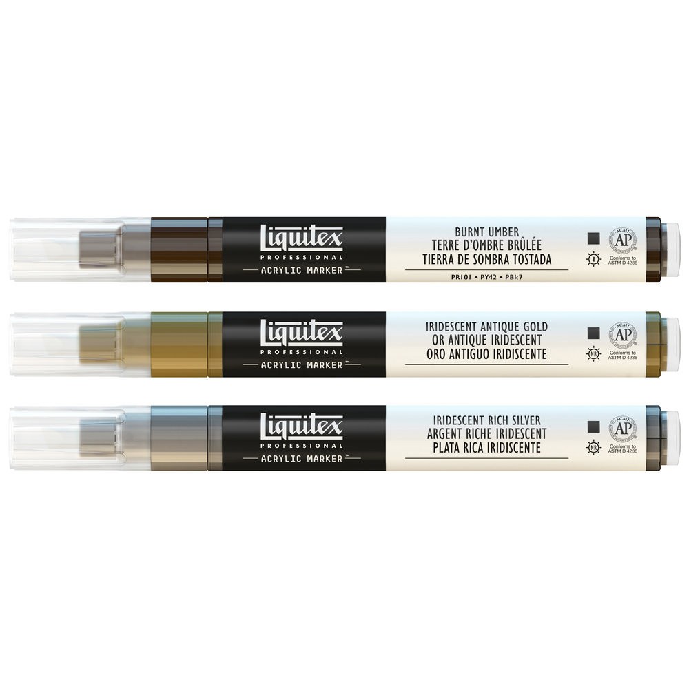 Zestaw markerów akrylowych Iridescent - Liquitex - 3 szt.